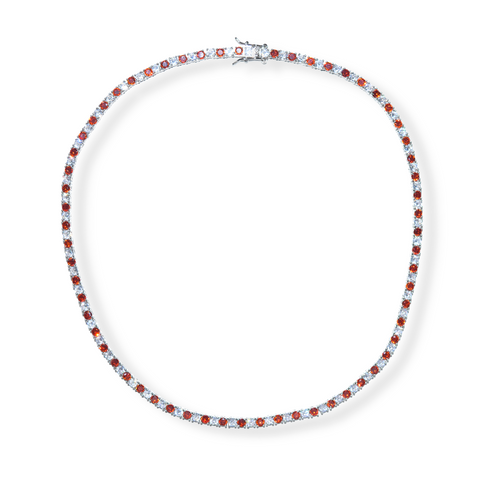 Red + White Tennis Chain