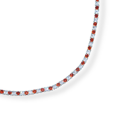 Red + White Tennis Chain