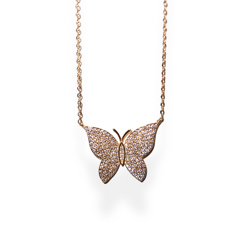 Pave Butterfly Necklace