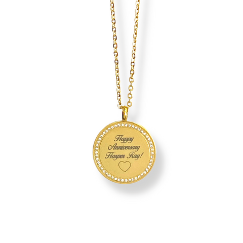 Engravable Round Memory Pendant