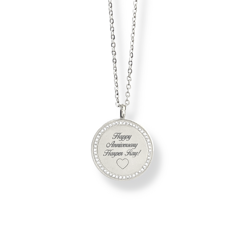 Engravable Round Memory Pendant