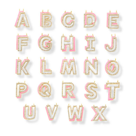 HR Junior: Pink Enamel Initial