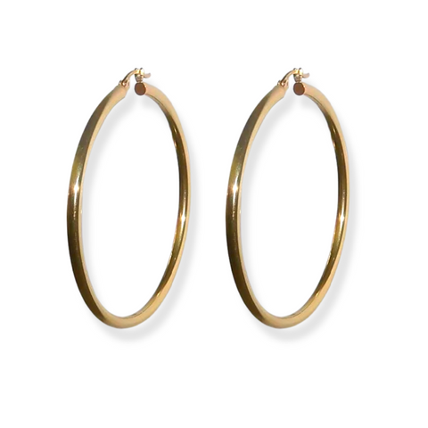10k Solid Gold 55mm Hoops