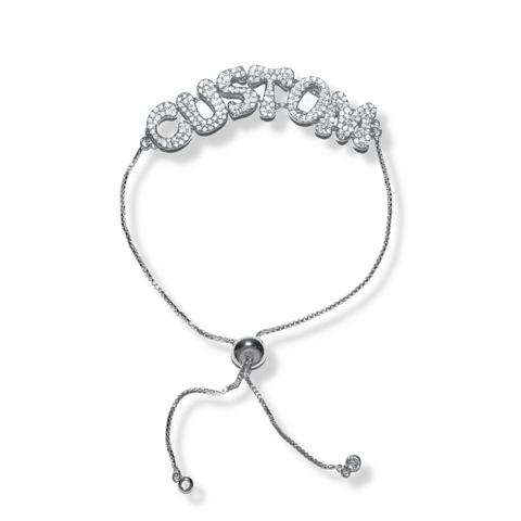 Mini Pave Groovy Name Bracelet