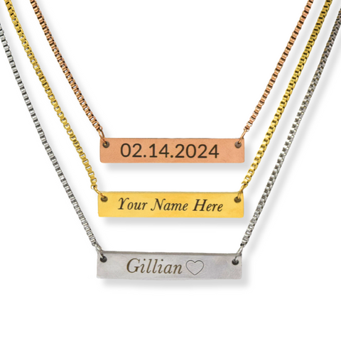 Engravable Bar Necklace