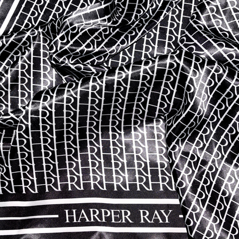 Harper Ray Monogram Satin Scarf