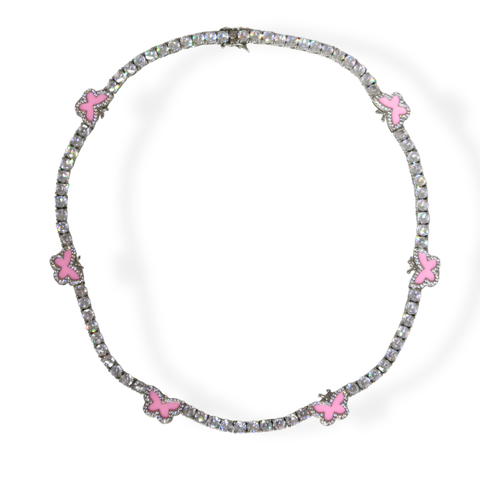 Pretty Wings Pink Tennis Chain - Final Sale