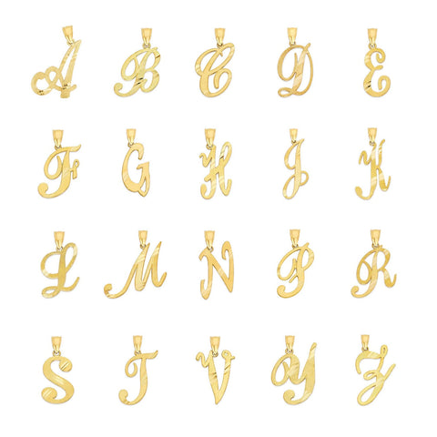 10k Solid Gold Cursive Initial