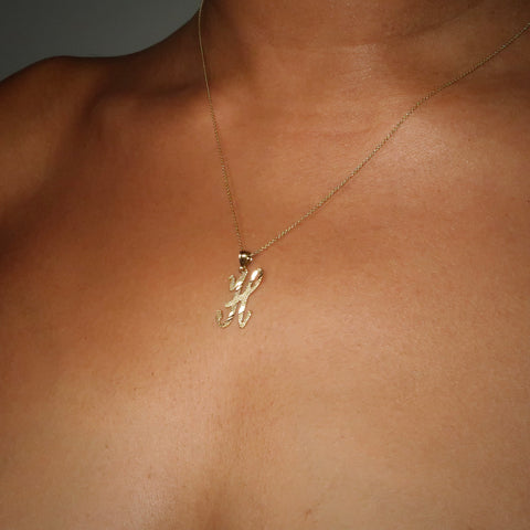 10k Solid Gold Cursive Initial